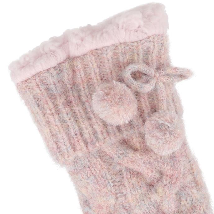 totes toasties® Ladies Premium Chunky Knit Slipper Socks Pink Extra Image 4